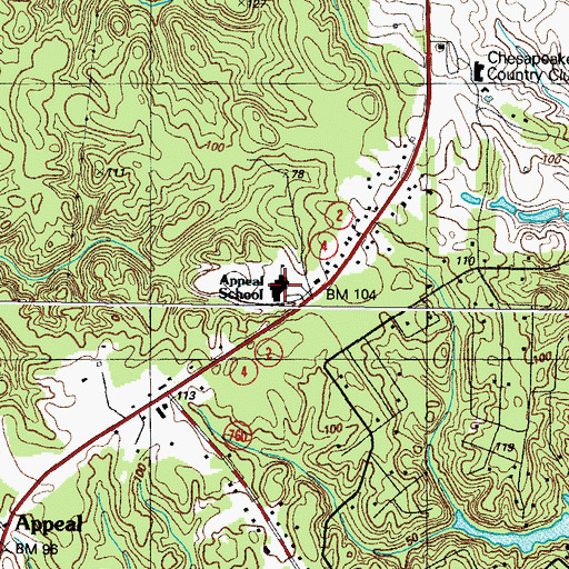 Topographic Map of Appeal School, MD