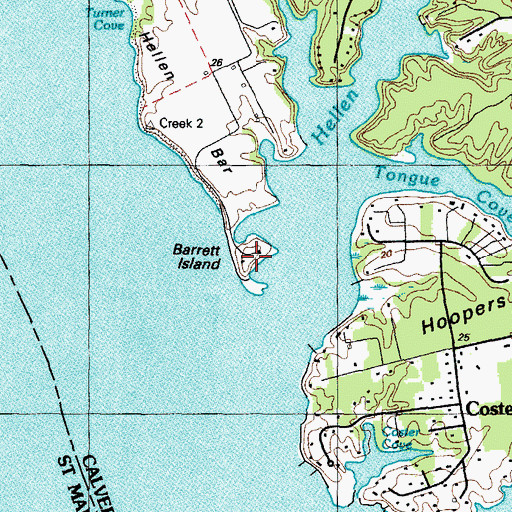 Topographic Map of Barrett Island, MD