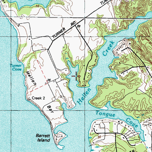 Topographic Map of Blunts Cove, MD