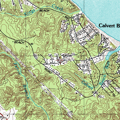 Topographic Map of Calvert Beach Estates, MD
