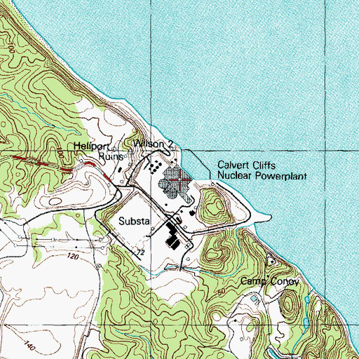 Topographic Map of Calvert Cliffs Nuclear Powerplant, MD