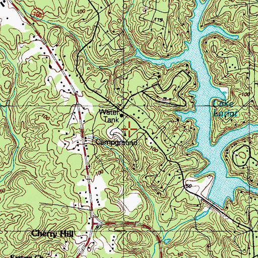 Topographic Map of Chesapeake Ranch Estates Campground, MD