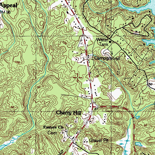 Topographic Map of Chesapeake Woods, MD