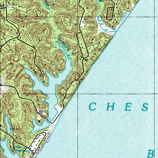 Topographic Map of Cliffs of Calvert, MD