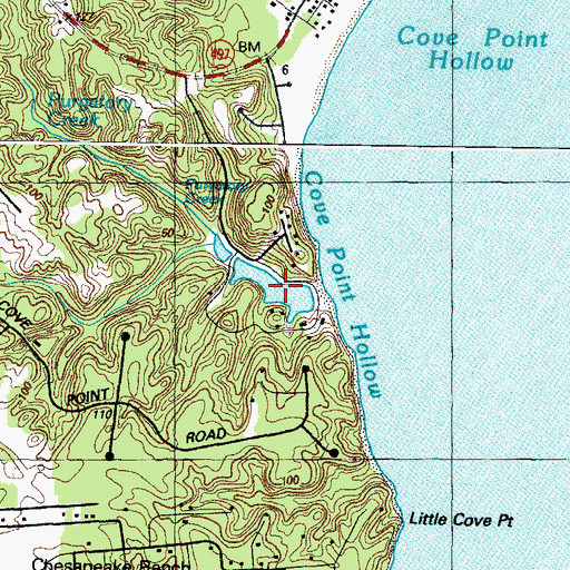 Topographic Map of Cove Lake, MD