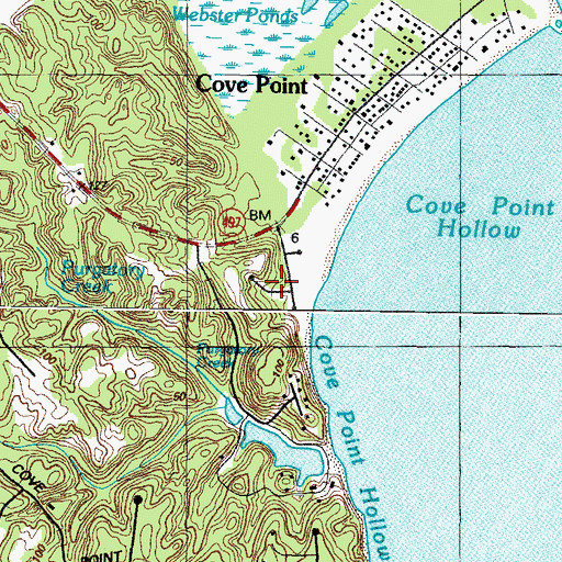 Topographic Map of Cove of Calvert, MD