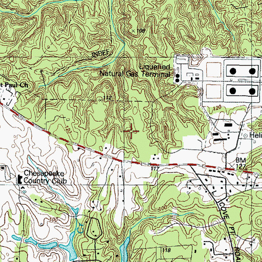 Topographic Map of Cove Point Park, MD