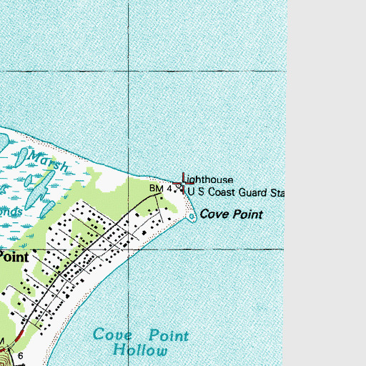 Topographic Map of Cove Point Lighthouse, MD