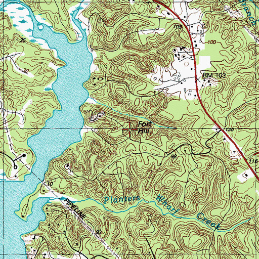 Topographic Map of Fort Hill, MD