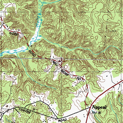 Topographic Map of Green Hills, MD