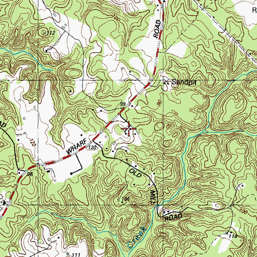 Topographic Map of Mosley Acres, MD