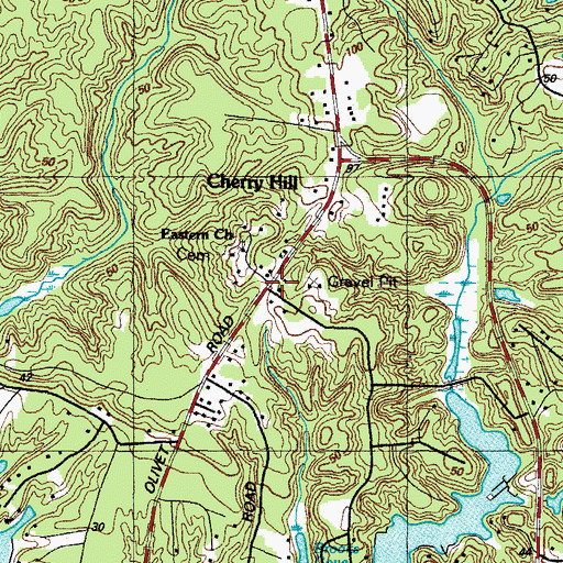 Topographic Map of Old Hickory, MD