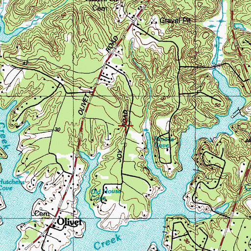 Topographic Map of Old House Cove Estates, MD