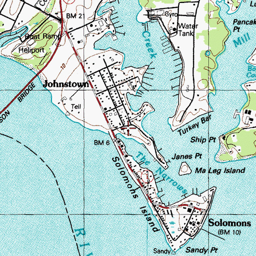 Topographic Map of Our Lady Star of the Sea Roman Catholic Church, MD