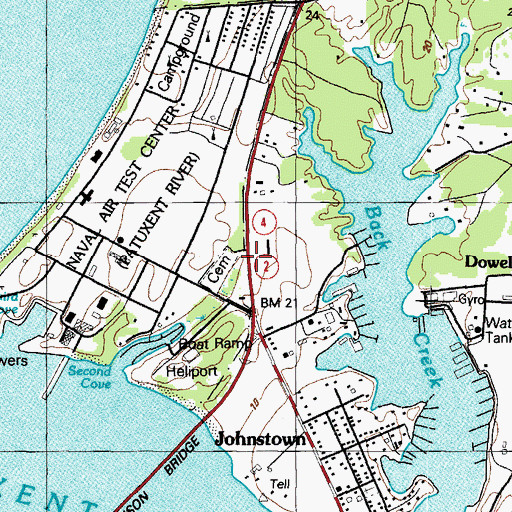 Topographic Map of Patuxent Plaza Shopping Center, MD