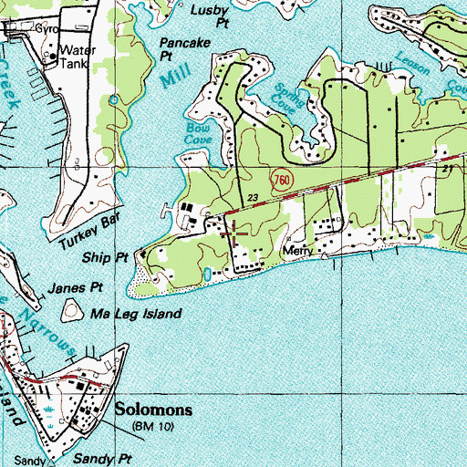 Topographic Map of Rousby Hall, MD