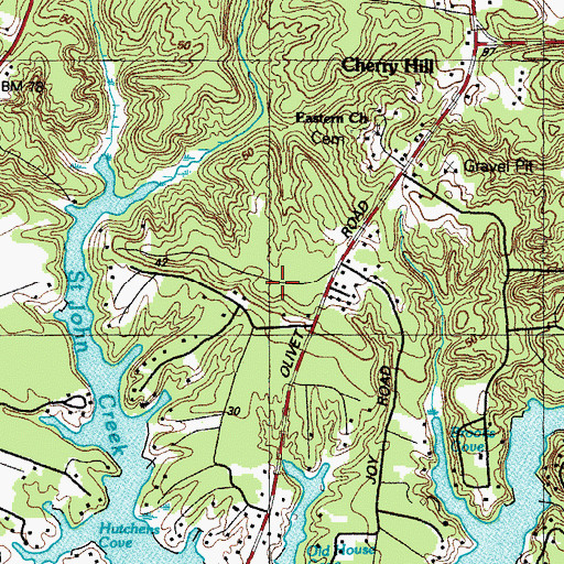 Topographic Map of Saint Johns Woods, MD
