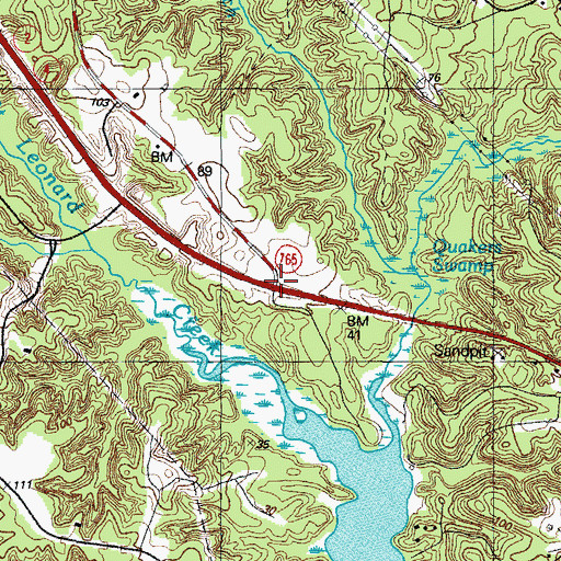 Topographic Map of Saint Leonard (historical), MD