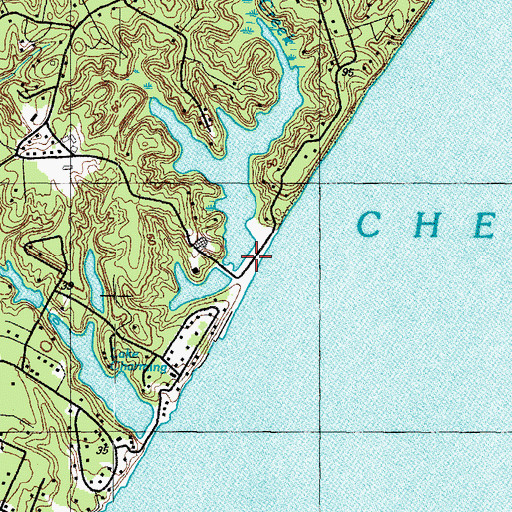 Topographic Map of Seashore Beach, MD