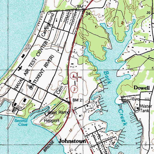 Topographic Map of Solomons Post Office, MD