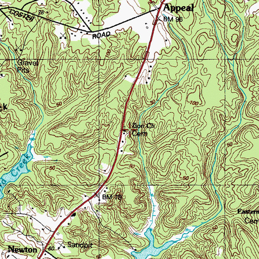 Topographic Map of Zion Church, MD