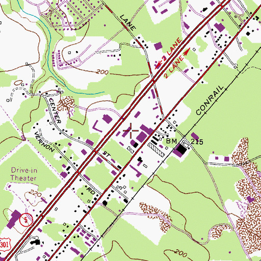 Topographic Map of Acton Square Shopping Center, MD