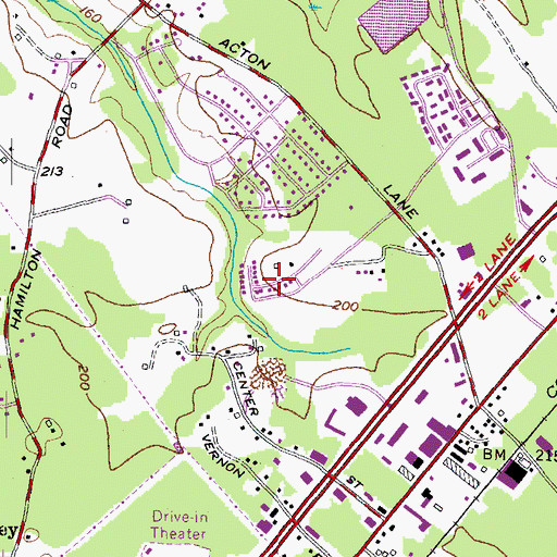 Topographic Map of Acton Village, MD