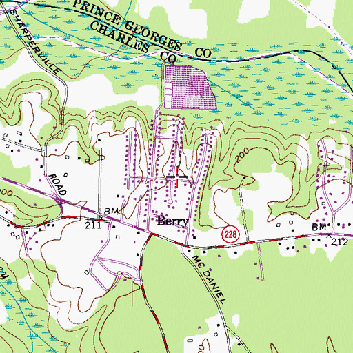 Topographic Map of Briarwood, MD