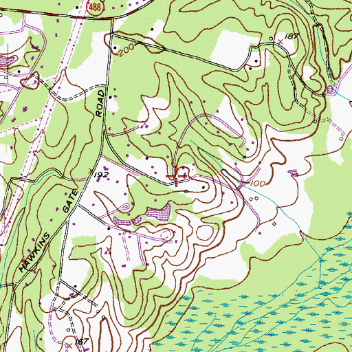 Topographic Map of Brynwood Farm Estates, MD