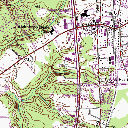 Topographic Map of Charles County Detention Center, MD