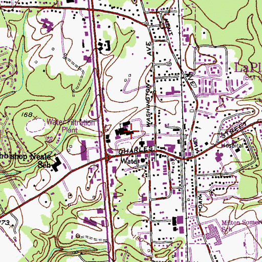 Topographic Map of Charles County Government Building, MD
