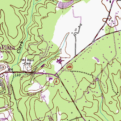 Topographic Map of Charles County Nursing Home, MD