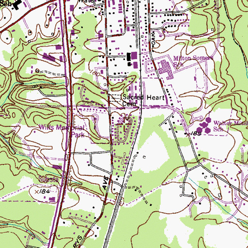 Topographic Map of Charowood, MD