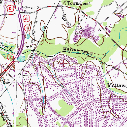 Topographic Map of Country Club South, MD