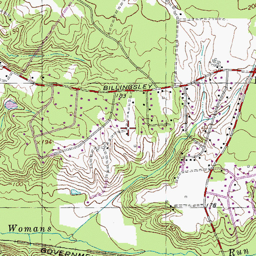 Topographic Map of Countryside, MD