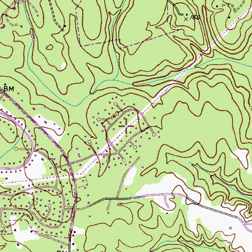 Topographic Map of Ellenwood, MD