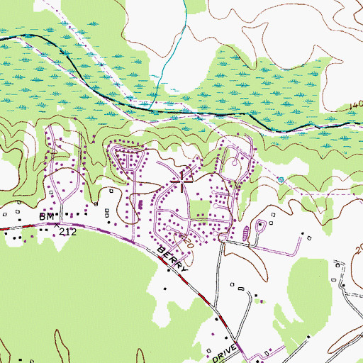 Topographic Map of Fox Run, MD