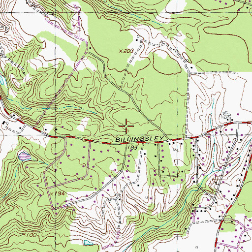 Topographic Map of Foxhall Estates, MD