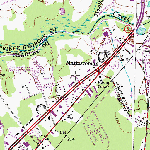 Topographic Map of Gillespie Mobile Home Court, MD