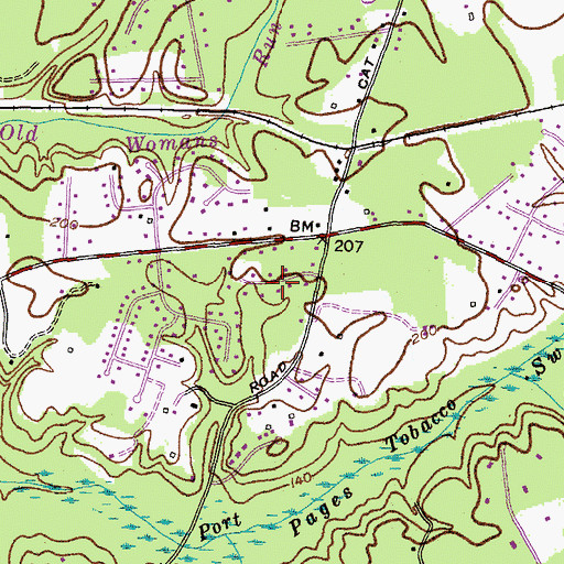 Topographic Map of Glen Oak, MD