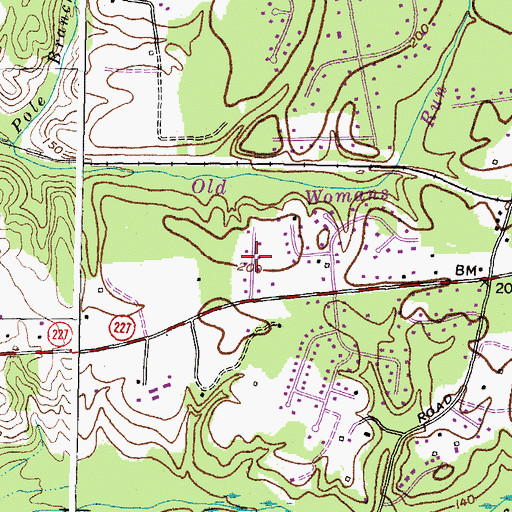 Topographic Map of Green Acres Estates, MD