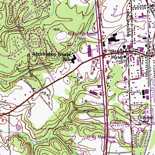 Topographic Map of Haldane, MD