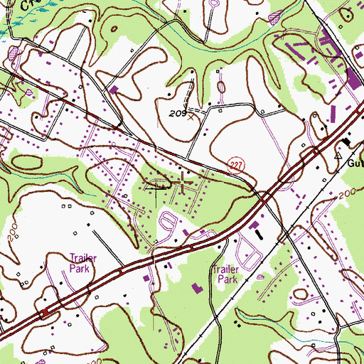 Topographic Map of Halley Estates, MD