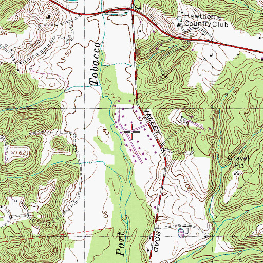 Topographic Map of Hawthorne Manor, MD