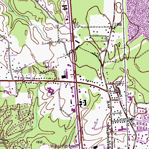 Topographic Map of Hawthorne Shopping Center, MD