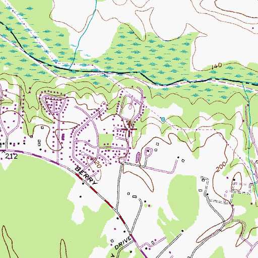 Topographic Map of Hunt Club Estates, MD