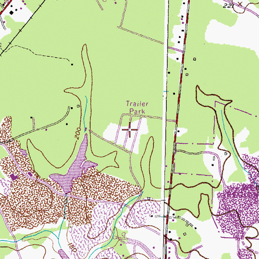 Topographic Map of Idlewood Trailer Park, MD