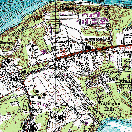 Topographic Map of Indian Head United Methodist Church, MD