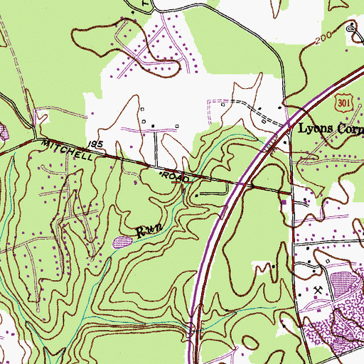 Topographic Map of Jennie Run Estates, MD