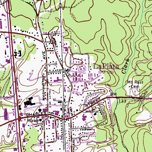 Topographic Map of Kent Square, MD